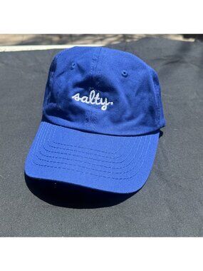 Salty Embroidered Cotton Beach Baseball Cap Adjustable Dad Hat Womens Royal Blue